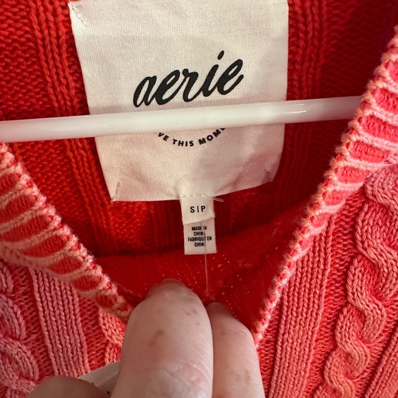 Aerie Mini Cable Sweater Red Size XS and S - Picture 6 of 7